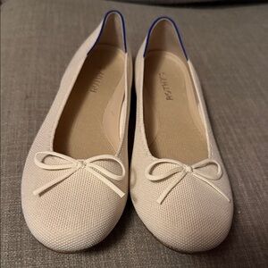 Rothy's Cream and Blue Loafers